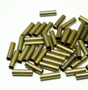 100pcs Smooth 10mm Tube Beads, Antique Bronze Plated Brass, Tarnish Resistant, Hole ID Selections: 0.5mm/1.5mm/2.4mm