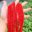 140pcs Creative Club Faceted Rondelle Crystal Glass Beads, Coral red, 8x6mm, Hole ID 1.1mm, CCR835