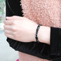 1 Strand Stretch Natural Black Tourmaline Free Form Gemstone Bracelet, 7-10mm Beads, Length Selections: 7 inch/7.5 inch