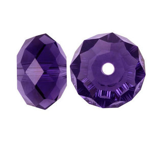 24pcs Adabele Austrian Faceted Rondelle Crystal Beads #5040, Purple, Size Selections: 6x4mm, 8x6mm, 10x8mm