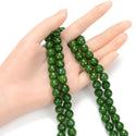 Natural Green Jade Gemstone Faceted Round Beads, 10mm, Hole ID 1mm, 14 Inch/1 Strand, GH-G19