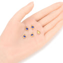 10pcs Grade A September Sapphire Blue Birthstone Charm Drops, 18K Yellow Gold Plated Stainless Steel, Tarnish Resistant, 6mm, CCP33-9