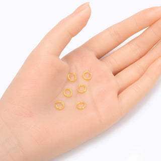 20pcs 925 Sterling Silver Split Jump Rings, Real 18K Yellow Gold Plated, 0.7mm/21 Gauge, Size Selections: 5/6/7/8/10/12mm
