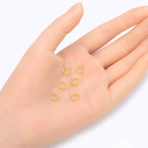 20pcs 925 Sterling Silver Split Jump Rings, Real 18K Yellow Gold Plated, 0.7mm/21 Gauge, Size Selections: 5/6/7/8/10/12mm
