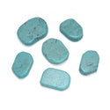 5pcs Natural Grade A Turquoise Blue Howlite Beads, Large Flat Slab Gemstone Beads, Smooth Free Form, 18-30mm, Hole ID 1.2mm, GX15