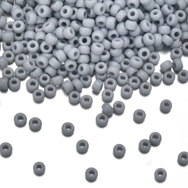 25g Miyuki Rocaille 15/0 Round Seed Beads Opaque Ghost Grey RR-498