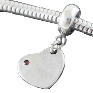 Solid 925 Sterling Silver Heart Charm Forever Love Charm