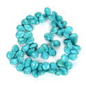15 Inch Natural Turquoise Blue Howlite Gemstone Teardrop Briolette Drop Beads, Top Drilled, 20x15mm, Hole ID 1mm, GR-T4