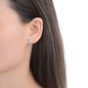 1 Pair 925 Sterling Silver December Love Heart Birthstone Stud Earrings, 6mm/0.84 Carat Cubic Zirconia CZ Blue Zircon Stone, SSE79-12