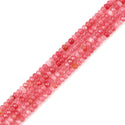 Natural Rhodochrosite Red Quartz Gemstone Faceted Rondelle Beads, 3x2mm/Small Tiny, Hole ID 0.8mm, 13 Inch/1 Strand, GH2R-2