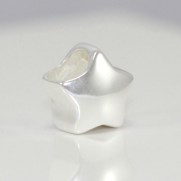 1pc Real 925 Sterling Silver Star Bead Charm, Compatible with Pandora All Other Charm Bracelet, EC8-B1