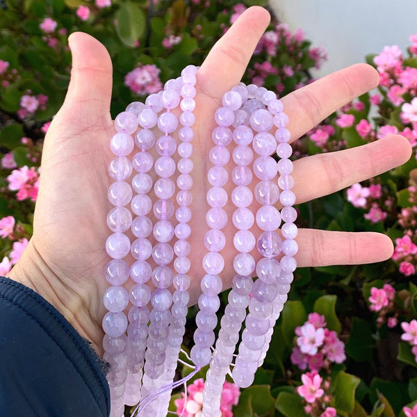 Natural Purple Lavender Jade Gemstone Round Beads, 15 Inch/1 Strand, Size Selections: 6mm/8mm/10mm