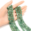 Natural Green Aventurine Gemstone Faceted Tube Beads, 12x7mm, Hole ID 1mm, 15 Inch/1 Strand, GZ8-1