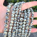 Natural Dalmatian Jasper Gemstone Round Beads, 1 Strand/15 Inch, Size Selections: 4mm/6mm/8mm/10mm