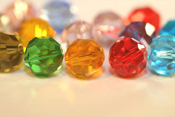 50pcs Adabele Austrian Faceted Round Crystal Beads #5000, Light Siam Red, Size Selections: 4mm/6mm/8mm/10mm