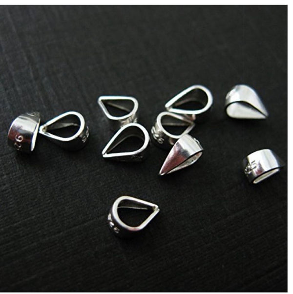 5pcs 925 Sterling Silver Soldered Folding Donut Bail Loop, Pendant Connector,10mm x 8mm SS181-4