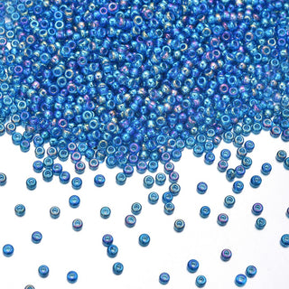 50g Miyuki Rocaille 11/0 Round Seed Beads Rainbow Capri Blue RR-291
