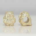 1pc Cute Gold Plated Sterling Silver Owl King Charm Bird Animal Bead, Compatible with Pandora All Other Charm Bracelets, EC2-K2G