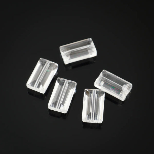25pcs Adabele Austrian Faceted Rectangle Crystal Beads #5055, Crystal Clear, 14mm x 8mm, Hole ID 1.2mm, SSRT1401