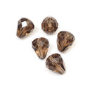 24pcs Adabele Austrian Faceted Teardrop Crystal Beads #5500, Smoked Quartz, 12mm x 10mm, Hole ID 1.2mm, SST-1221