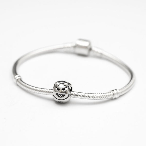 1pc Solid 925 Sterling Silver Halloween Angel Bead Charm, Compatible with Pandora All Other Charm Bracelet, EC62