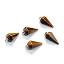 2pcs Natural Golden Yellow Tiger Eye Gemstone Pendant Drops, 25mm, G2P-M1