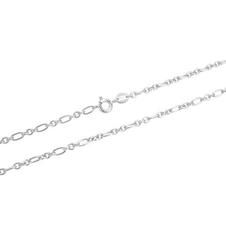 1pc 925 Sterling Silver Long Short Link Chain Necklace, Tarnish Resistant Rhodium Plated, 2.7mm, Length Selections: 18/20/22/26/28 inch