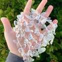 Natural White Quartz Clear Crystal Gemstone Petal Keishi Beads, Irregular, 10mm-20mm, Hole ID 1mm, 1 Strand/15 Inch, GZ6-20