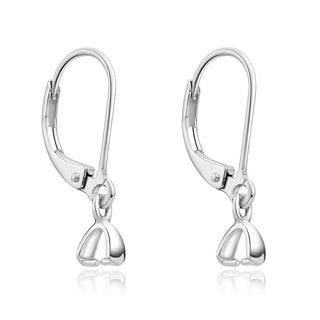 4pcs 925 Sterling Silver Leverback Earring Hooks, Pinch Bail, Tarnish Resistant Rhodium Plated, 22.5mm Long, SS82-1