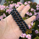 1 Strand Stretch Natural Black Agate Beaded Gemstone Bracelet, 8mm Bead, Length Selections: 7 inch/7.5 inch/8 inch/8.5 inch
