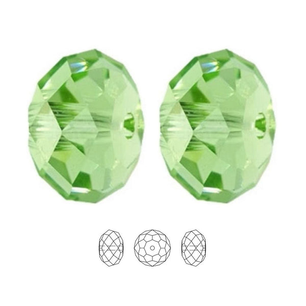 24pcs Adabele Austrian Faceted Rondelle Crystal Beads #5040, Peridot (Green), Size Selections: 6x4mm, 8x6mm, 10x8mm