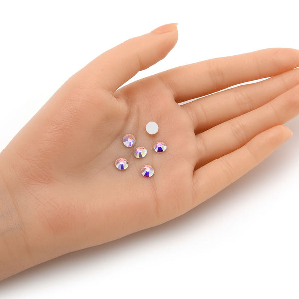 25pcs Genuine Preciosa MAXIMA Chaton Rose Round Flat Back Crystal Rhinestone, Foil Back, Crystal AB, SS30, 6.32-6.5mm, Prm-S302