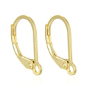 20pcs Tarnish Resistant Interchangeable Leverback Earring Hooks, 18K Yellow Gold Plated Brass, 17mm, BF260-2