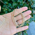 1pc Real 1/20 14K Gold Filled 3mm Round Bead Stretchy Chain Bracelet, 7 Inch, JB-13B
