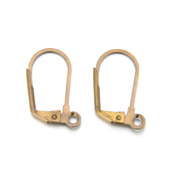 50pcs Leverback Earring Hooks, Antique Bronze Plated Brass, 19mm, CF195-4