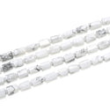 Natural White Howlite Gemstone Faceted Tube Beads, 12x7mm, Hole ID 1mm, 15 Inch/1 Strand, GZ8-4