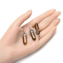 4pcs Natural Yellow Tiger Eye Gemstone Pendants, 42mm Loose Bullet Point Stone Drops, G2P-C1
