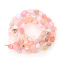 Natural Pink Opal Gemstone Oval Tumbled Pebble Beads, Irregular, 6mm to 8mm, Hole ID 1mm, 15 Inch/1 Strand, GZ11-4