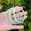 1 Strand Stretch Natural Green Aventurine Beaded Gemstone Bracelet, 6mm Beads, Length Selections: 7 inch/7.5 inch/8 inch