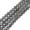 Natural Grade A+ Blue Flash Labradorite Gemstone Round Beads, 15 Inch/1 Strand, Size Selections: 4mm/6mm/8mm/10mm