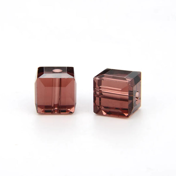 24pcs Adabele Austrian Faceted Cube Crystal Beads #5601, Amethyst, Size Selections: 4mm/6mm/8mm