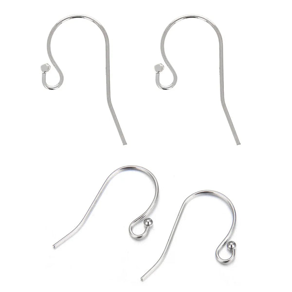 100pcs 316 Stainless Steel 23mm Ball End Fish Earring Hooks – 0.7mm Wire