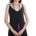 Adabele Premium 108 Mala Bead Purple Tassel Necklace, 8mm Natural Purple Amethyst Gemstone, Buddhist Japa Prayer Beaded Jewelry RGN1
