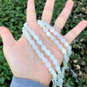Natural White Moonstone Gemstone Oval Tumbled Pebble Beads, Irregular, 6mm to 8mm, Hole ID 1mm, 15 Inch/1 Strand, GZ11-24