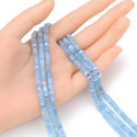 Natural Blue Aquamarine Quartz Gemstone Heishi Tube Rondelle Beads, 4x2mm/Small, Hole ID 0.9mm, 14.5 Inch/1 Strand, GH-C28