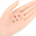 10pcs Grade A January Red Birthstone Charm Drops, 18K Yellow Gold Plated Stainless Steel, Tarnish Resistant, 6mm, CCP33-1
