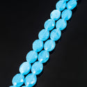 50pcs Creative Club Faceted Flat Oval Crystal Beads, Blue Turquoise Opal, 16x12mm/Large, Hole ID 1.1mm, CCO-31