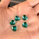 20pcs Top Drilled Valentine Heart Drop Crystal Beads, May Emerald Green Birthstone Beads, 10mm, Hole ID 1mm, BB15-5