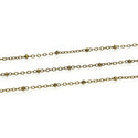 33 Feet Satellite Bead Station Cable Chain Link,  Antique Bronze Plated Copper, 2mm Bead, Thin Small Chain, CA10-E1