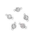 10pcs Grade A April Crystal Clear Birthstone Links, Stainless Steel, Tarnish Resistant, 6mm, CCP34-4